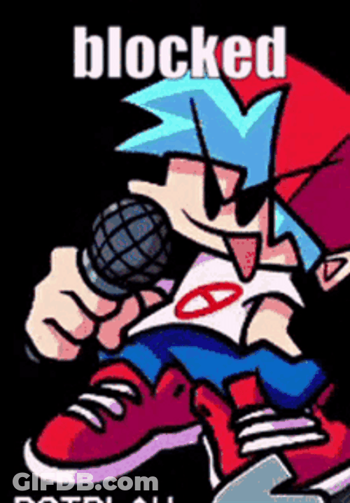 Blocked Singing Friday Night Funkin' Meme GIF