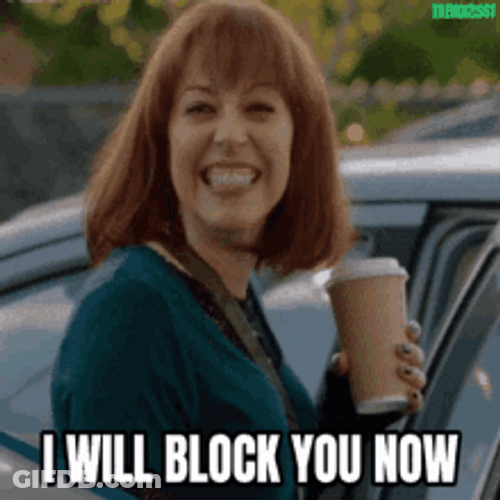 Blocked Unfollow Fake Smile Sarcastic GIF