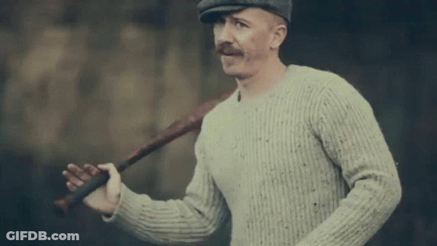 Bloke With Cap Baseball Bat GIF