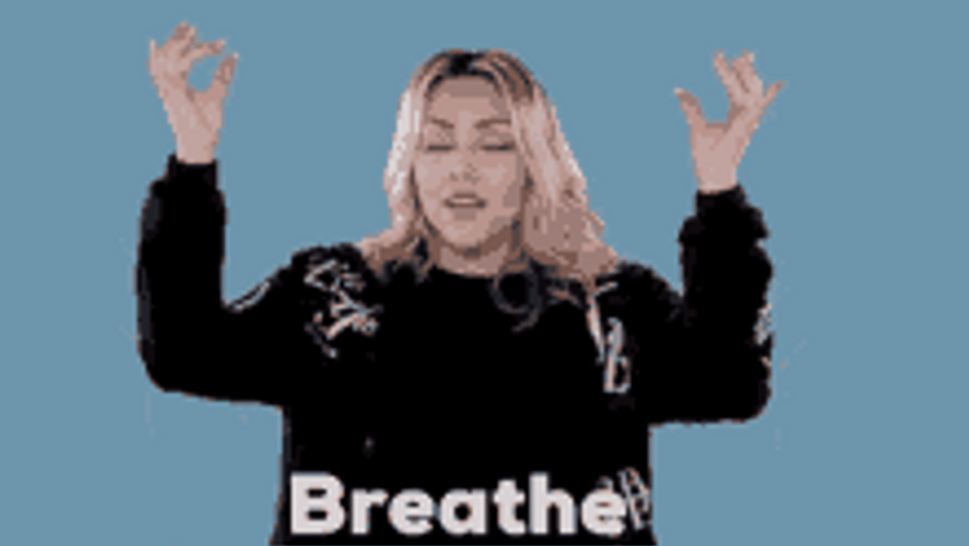 Blond Girl Woosah Exercise Breath GIF