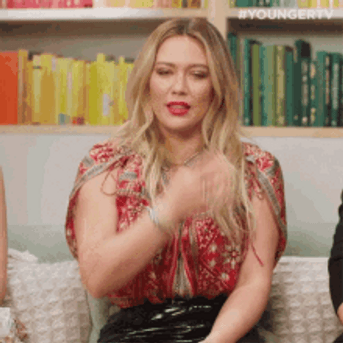 Blond Woman Woosah Hands Close GIF