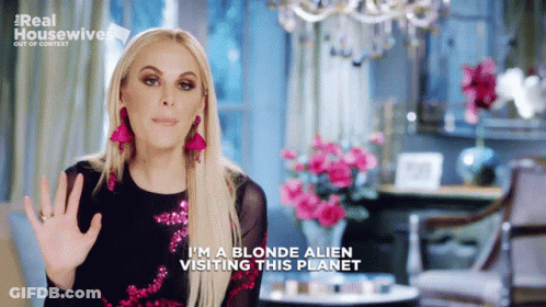 Blonde Alien Visiting This Planet GIF