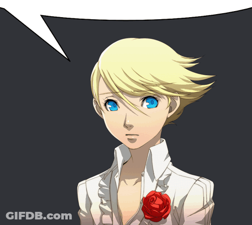 Blonde Anime Character With Blue Eyes And Red Rose GIF