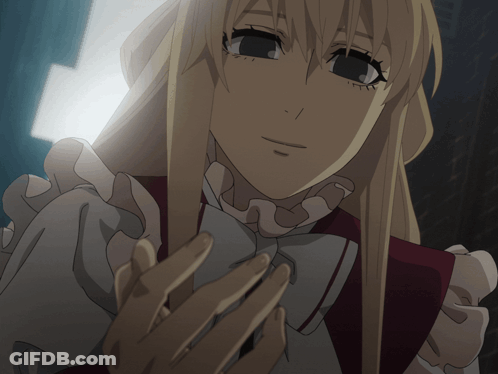 Blonde Anime Character With Red Collar GIF