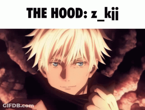Blonde Anime Character With Text The Hood Z_kii GIF