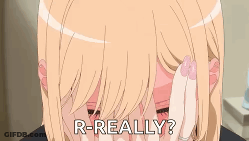 Blonde Anime Girl Covering Face R Really GIF