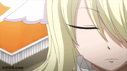Blonde Anime Girl Eyes Closed GIF