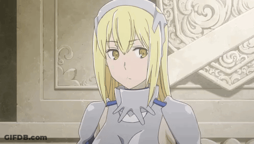 Blonde Anime Girl In White Armor GIF