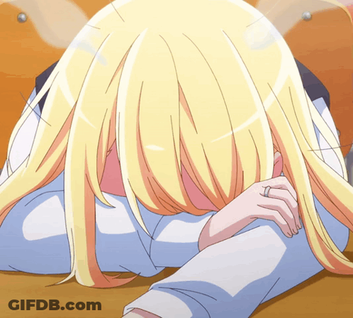Blonde Anime Girl Laying Down With Ring GIF
