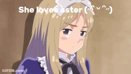 Blonde Anime Girl Leaning Against Wall She Loves Aster GIF