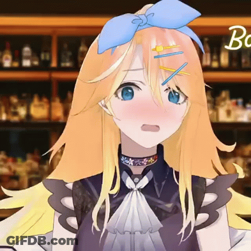 Blonde Anime Girl Making Funny Face GIF