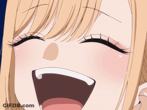 Blonde Anime Girl Mouth Open Close Up GIF