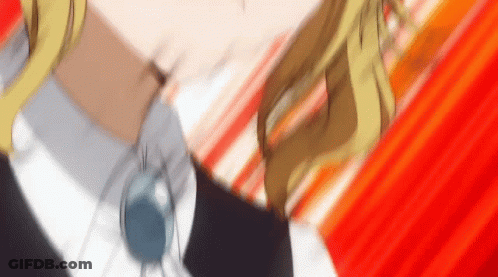 Blonde Anime Girl On Red Background GIF