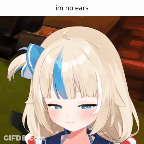 Blonde Anime Girl Saying Im No Ears GIF