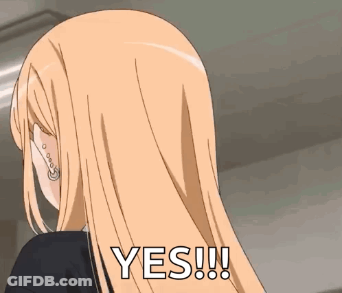 Blonde Anime Girl Saying Yes GIF
