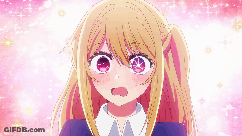 Blonde Anime Girl Surprised Close Up GIF