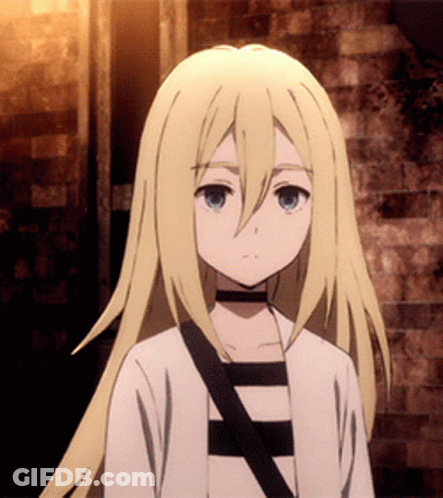 Blonde Anime Girl With Blue Eyes And Choker GIF
