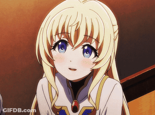 Blonde Anime Girl With Blue Eyes GIF
