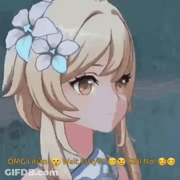 Blonde Anime Girl With Flower In Hair Talking GIF