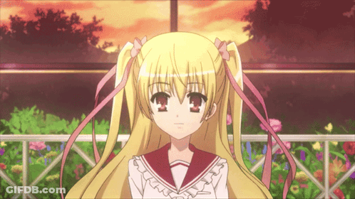 Blonde Anime Girl With Pigtails GIF