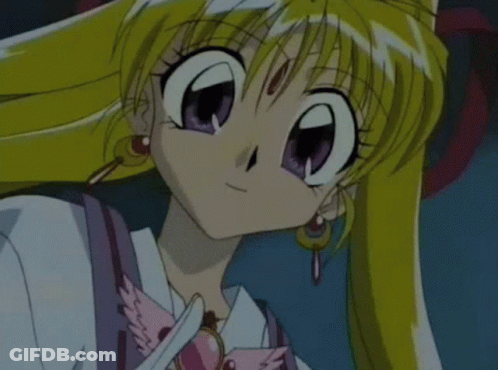 Blonde Anime Girl With Purple Eyes Shushing GIF