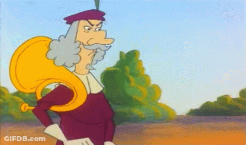 Blonde Bearded Cartoon Character In Field GIF