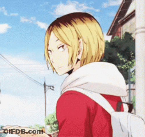 Blonde Boy In Red Shirt Walking With Backpack GIF