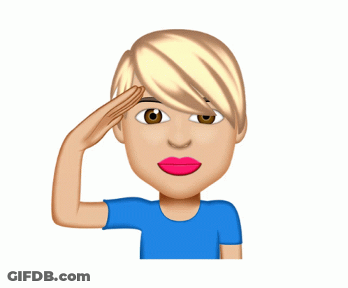 Blonde Cartoon Woman Saluting GIF