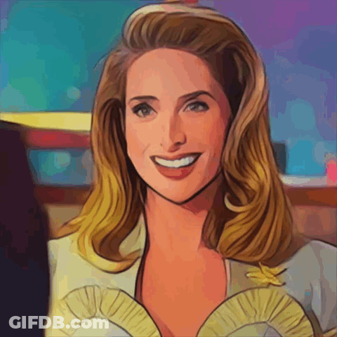Blonde Cartoon Woman Smiling GIF