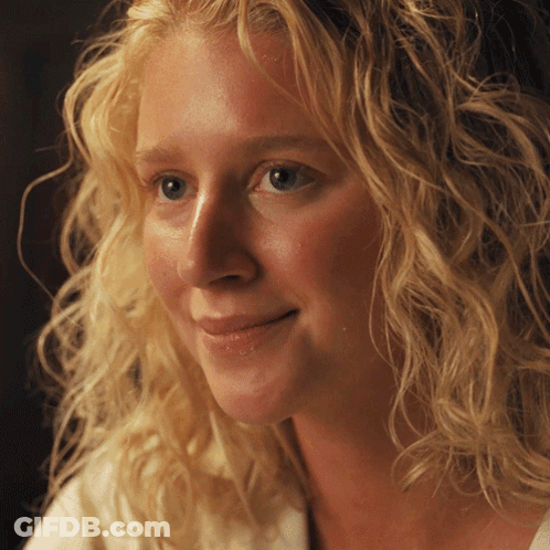 Blonde Curly Hair Woman Smiling GIF