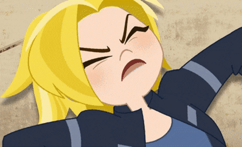 Blonde Girl Cartoon Dizzy GIF