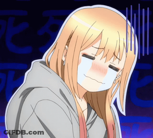 Blonde Girl Crying With White Mask GIF