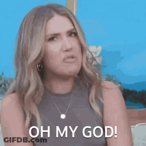 Blonde Girl Disgusted Reaction Oh My God GIF