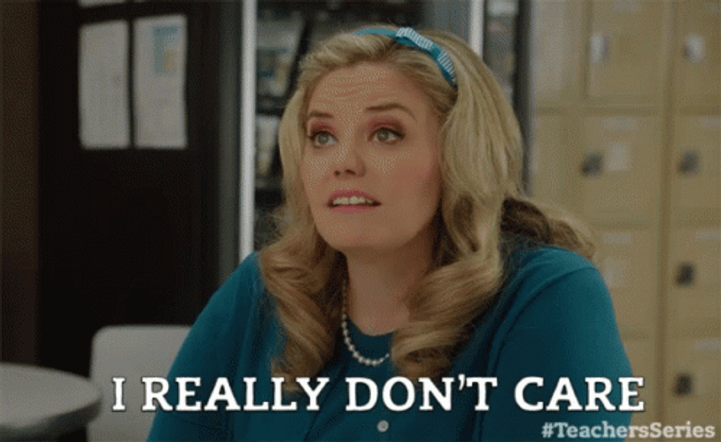 Blonde Girl Don't Care Face GIF