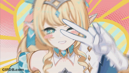 Blonde Girl Giving Peace Sign GIF