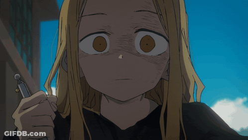 Blonde Girl Holding Metal Object GIF