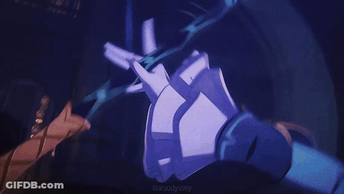 Blonde Girl Holding Sword In Dark Room GIF
