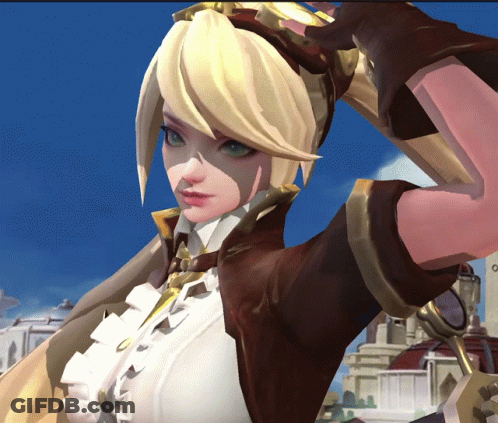 Blonde Girl In Brown Jacket Blue Sky GIF