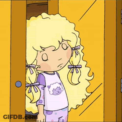 Blonde Girl In Sheep Shirt GIF