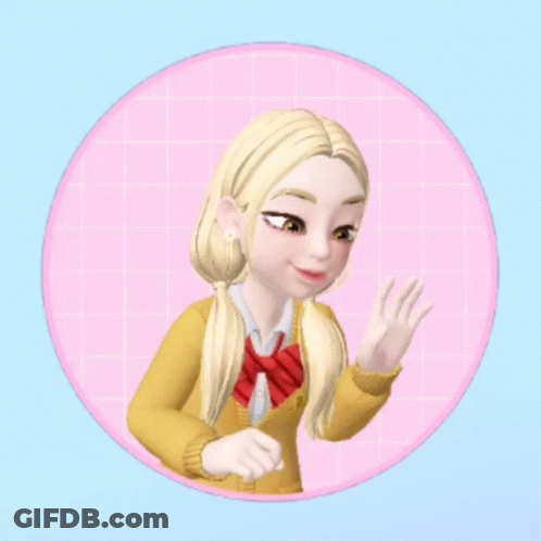 Blonde Girl In Yellow Sweater And Red Plaid Bow Tie GIF