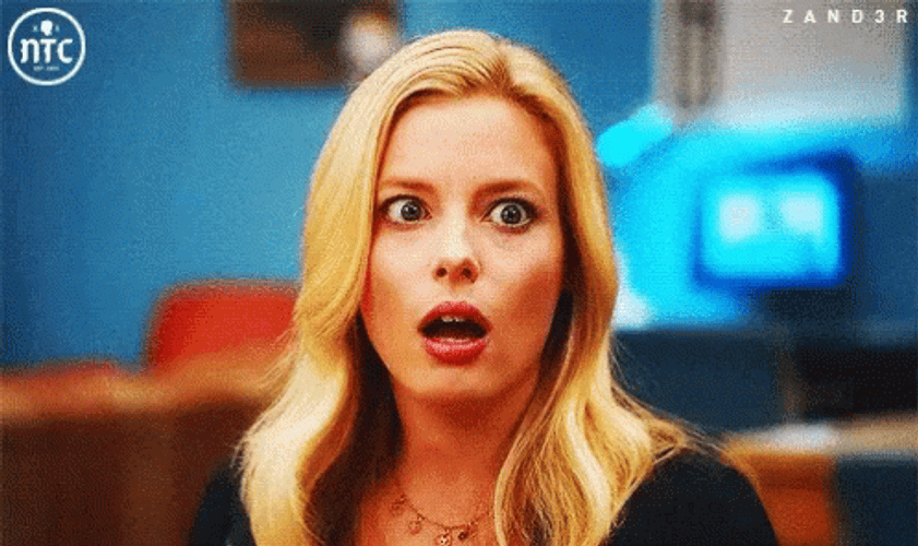 Blonde Girl Jaw Drop GIF