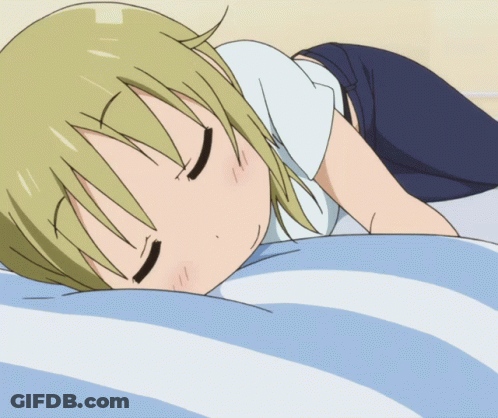 Blonde Girl Laying On Blue And White Striped Blanket GIF