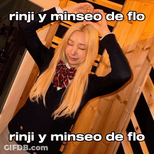 Blonde Girl Making Heart GIF