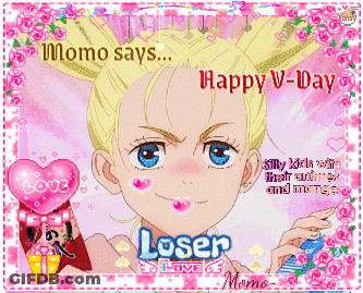 Blonde Girl Saying Happy V-Day GIF