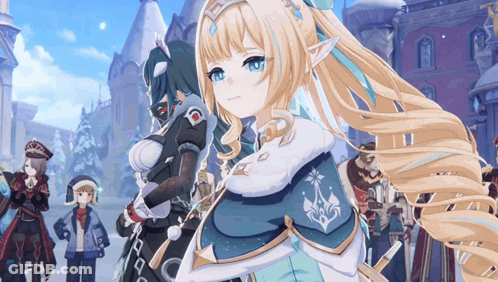 Blonde Girl Standing Before Children GIF