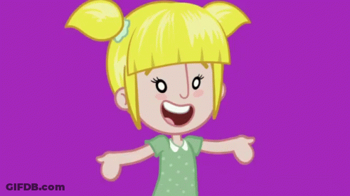 Blonde Girl Surrounded By Two Children GIF