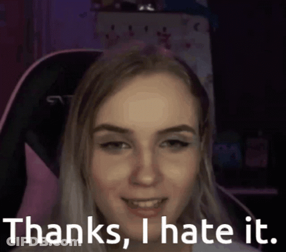 Blonde Girl Thanks I Hate It Reaction GIF