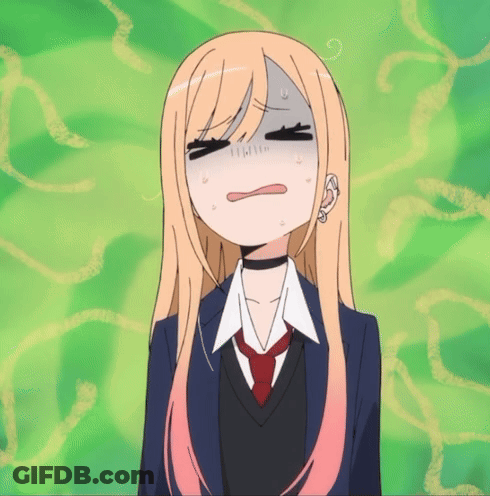 Blonde Girl With Choker Making Funny Face GIF