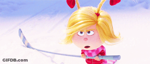 Blonde Girl With Red Ears Skiing Down Snowy Slope GIF