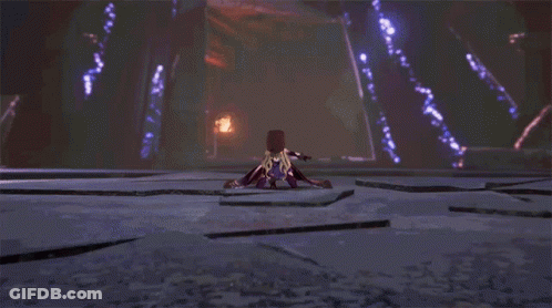 Blonde Girl With Red Eyes Holding Sword GIF